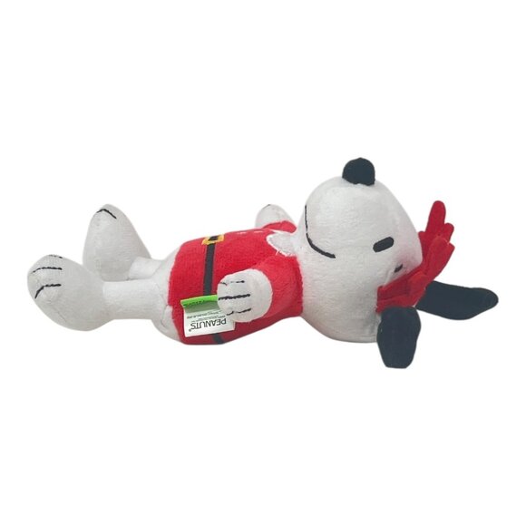 Peanuts Snoopy Santa Plush Dog Pet Squeaky Toy Antlers Red Santa Suit - Picture 2 of 7